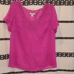 Calvin Klein Pink Lace Trim Top